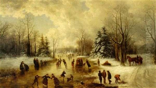 Winter Landscape With Skaters - view 1