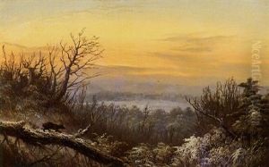 Winter Landscape With Bear by William Charles Anthony Frerichs