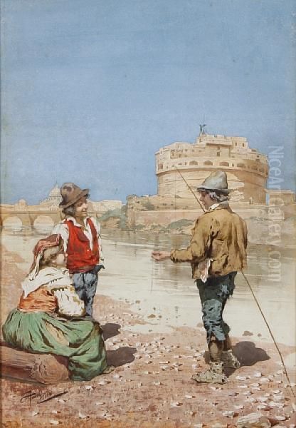 Fisherfolk On A Coastal Inlet - view 1