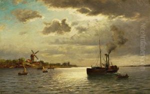 Raddampfer An Der Scheldemundung (?) by Richard Fresenius