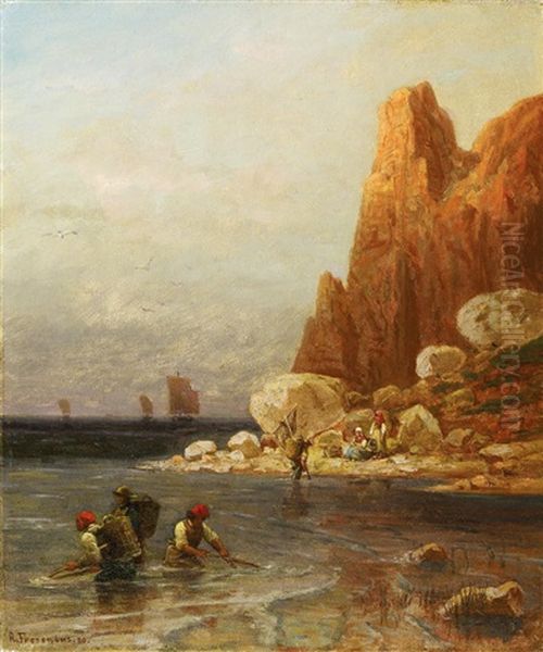 Fischer An Der Kuste Vor Etretat - view 1