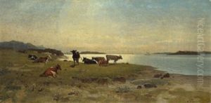 Kuhe Auf Der Weide by Richard Fresenius