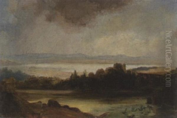 Landschaft Mit See Nach Einem Gewitter - view 1