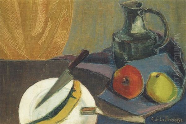 Stillleben Mit Melone, Apfel Und Henkelkrug - view 1