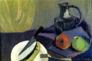Stillleben Mit Melone, Apfeln Und Henkelkrug by Roger de La Fresnaye