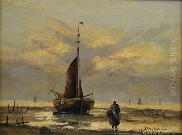 Coastal Scene With Fishing Boat - view 1
