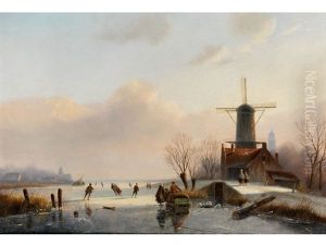 Winterliches Eisvergnugen by Jacobus Freudenberg