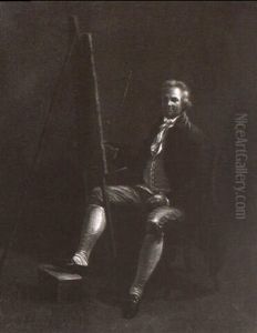 Der Maler Heinrich Wust Im Atelier, Vor Seiner Staffelei Sitzend