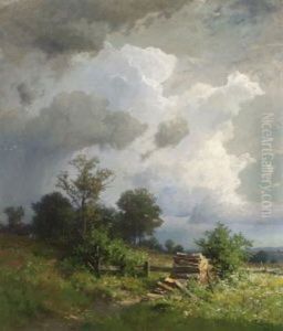Baumlandschaft Bei Aufziehendem Gewitter