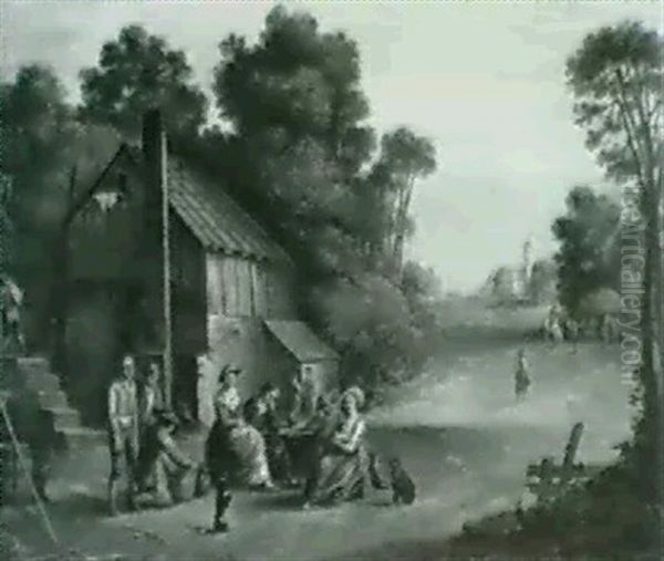 Bauern Vor Einer Dorfschenke. - view 1