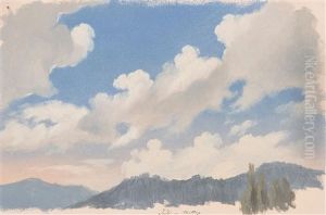 Wolkenstudie Uber Hugeliger Landschaft
