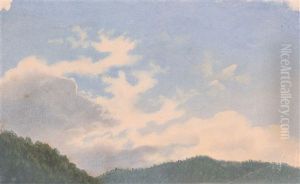 Wolkenstudie Uber Hugeliger, Bewaldeter Landschaft