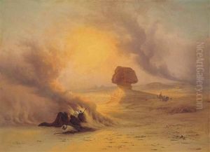 A Caravan Caught In The Simum Wind Near Gizah