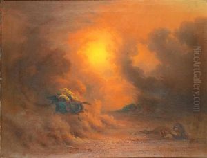 Sandstorm Vid Gize - Ridande Beduiner