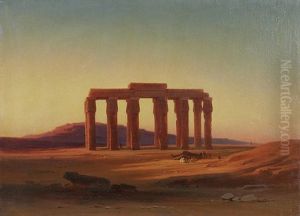 Blick Auf Die Ruine Des Hermopolis Magna Tempels In Agypten by Johann Jakob Frey