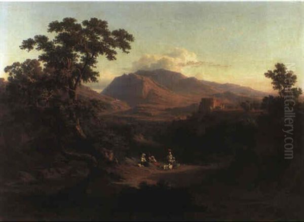 Italienische Landschaft Im Abendlandschaft - view 1
