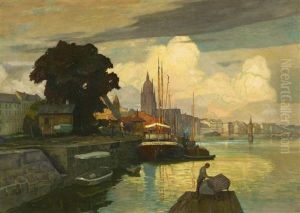 Bootswerft Am Main Vor Frankfurt