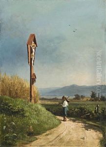 Boy On A Country Road by Konrad Freyberg