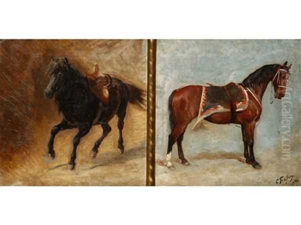 An Equestrian Double Portrait Of Vionville And Kleine Spinne - view 1