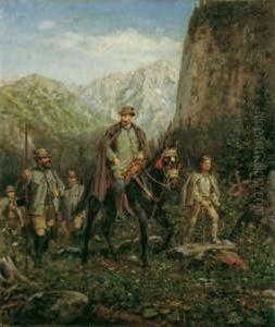 Furst Christian Kraft Zu Hohenlohe-oehringen, Herzog Von Ujest (1848-1926), Mit Seinen Jagern Im Hochgebirge by Konrad Freyberg