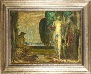 Szene Mit Weiblicher Figur Auf Einer Waldlichtung