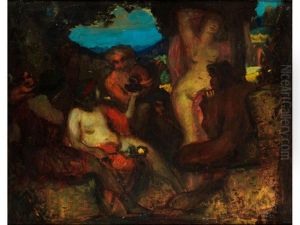 Antike Bacchusszene by Adolf Frey-Moock