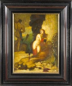 Kentaur Nessus Mit Deynira Und Herakles by Adolf Frey-Moock