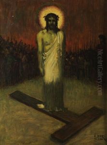 Christus Auf Einem Kreuzbalken Stehend by Adolf Frey-Moock