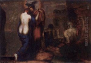 Orpheus' Abschied Von Eurydike Am Ufer Des Styx by Adolf Frey-Moock