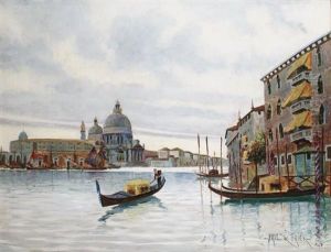 Venise, Gondole A L'entree Du Grand Canal by Paul De Frick