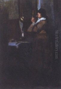 Portrait Feminin Au Miroir