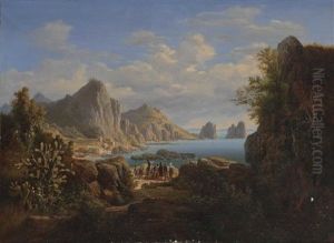 Partie Von Der Insel Capri Bei Neapel. Die Kleine Marine by Heinrich Jakob Fried