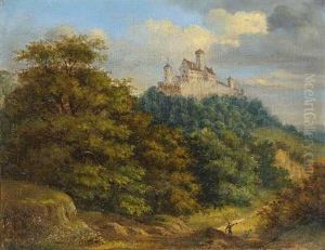 Wanderer Vor Der Wartburg by Heinrich Jakob Fried