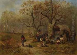 Cronberg Zigeunerlager Im Herbstwald by Wilhelm Friedenberg