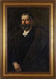 Portrait Eines Herrn Mit Nerzschal by Wilhelm Friedenberg