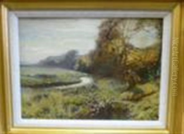Above Runswick, Father And Daughter Beside A Stream - view 1