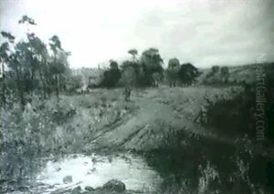 An Extensive Landscape With Figures On A Path