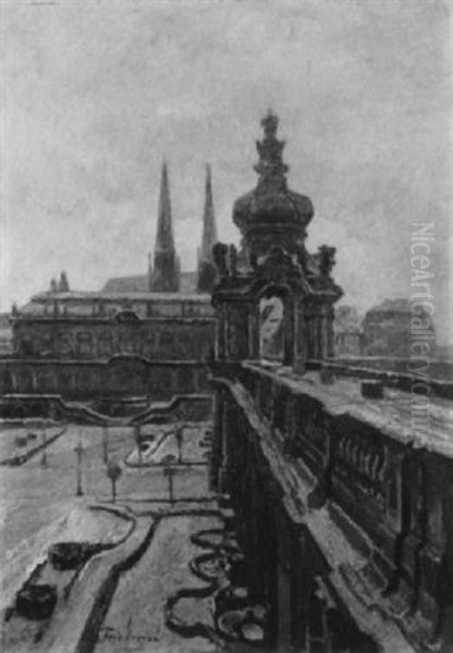 Das Kronentor Am Dresdener Zwinger Im Schnee - view 1