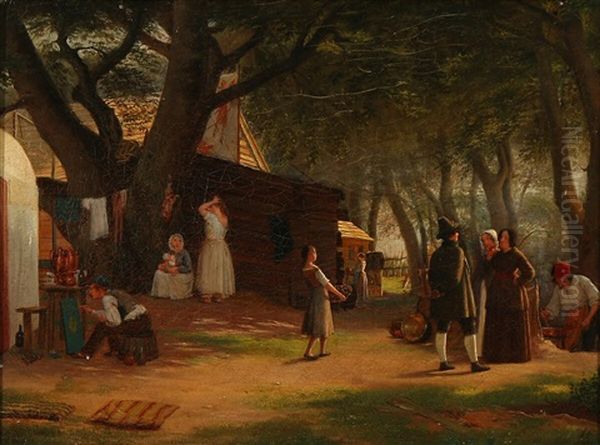 A Small Gathering In Dyrehaven (the Deer Park) - view 1