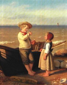 Fiskerborn Med En Oldenborre