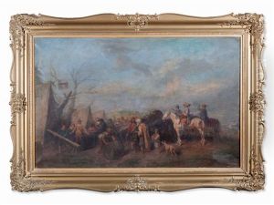 Horsemen In A Tent Camp by Alfred Ritter von Malheim Friedlaender