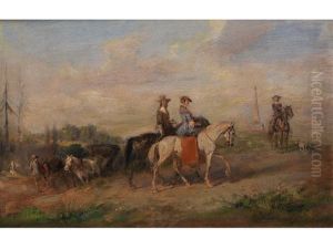 Der Ausritt by Alfred Ritter von Malheim Friedlaender