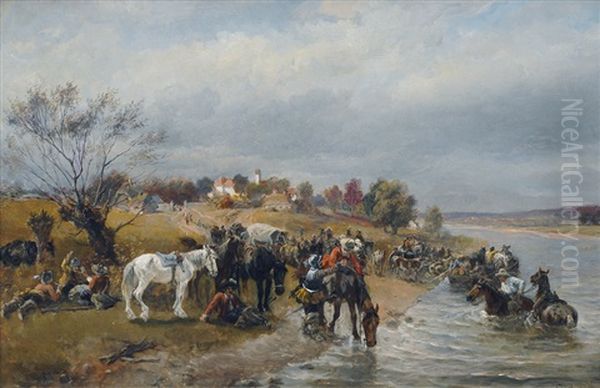 Soldiers Camp On The Riverbank - view 1