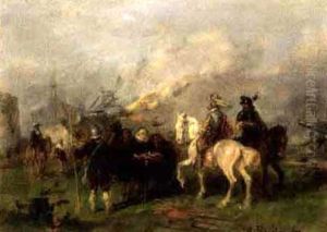 Die Ubergabe Der Stadtschlussel, Eine Szene Aus Dem 30jahrigen Krieg by Alfred Ritter von Malheim Friedlaender
