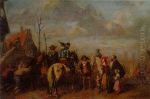 A Military Encampment by Alfred Ritter von Malheim Friedlaender