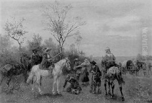 Von Raubrittern Ueberfallen by Alfred Ritter von Malheim Friedlaender