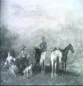 Rastende Reiter Der Rokokozeit by Alfred Ritter von Malheim Friedlaender