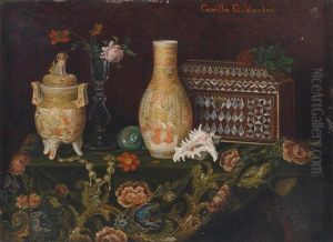 Stillleben Mit Asiatischer Vase Und Gefas by Camilla Edle von Malheim Friedlaender