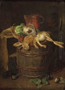 Stillleben Mit Hasen Und Federvieh by Camilla Edle von Malheim Friedlaender