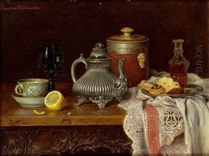 Stilleben Mit Silberner Teekanne by Camilla Edle von Malheim Friedlaender